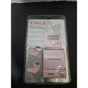 Vintage TIMEX  Clock Flip Top Travel Alarm Clock AM/FM Radio T315P NIP